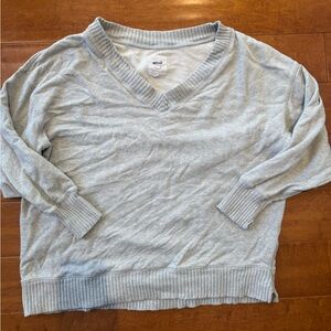 Aerie Offline Light Gray V-Neck Sweater - 100% Comfort size medium